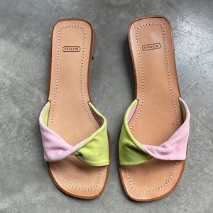 Coach Suede Slide Sandals 7B. Never worn